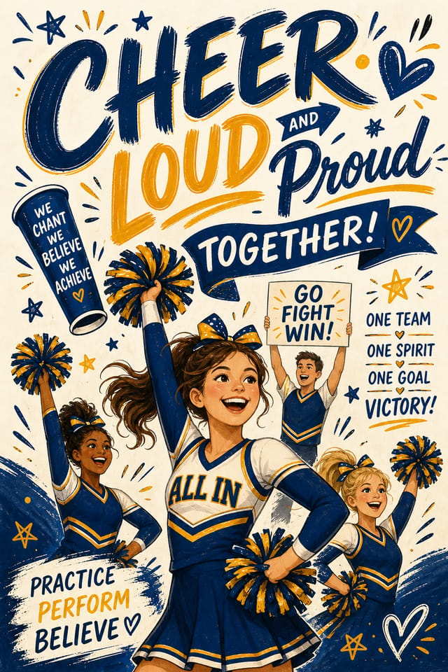 Cheerleading Poster — illustration style poster