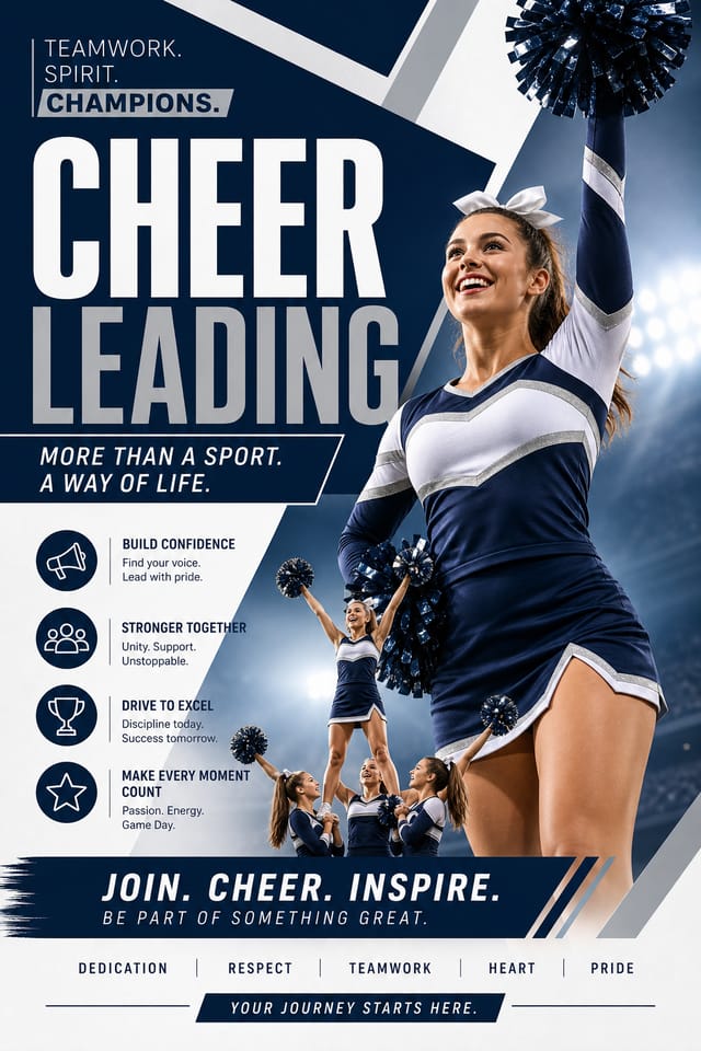Cheerleading Poster — corporate style poster