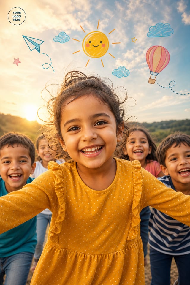 Children Poster — photo-realistic style poster