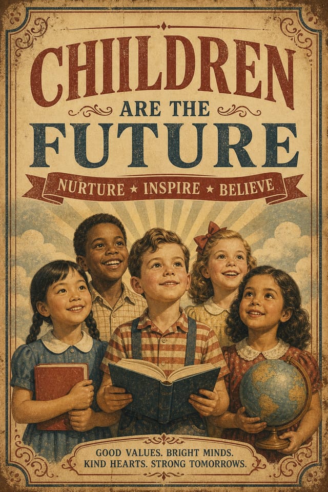 Children Poster — vintage style poster