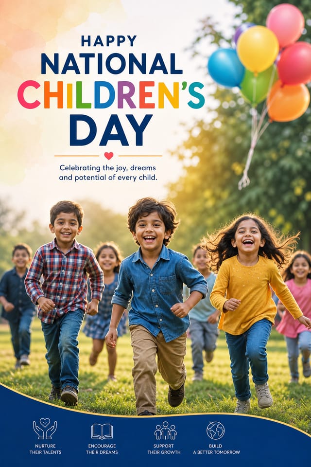 National Children's Day Poster — photo-realistic style poster