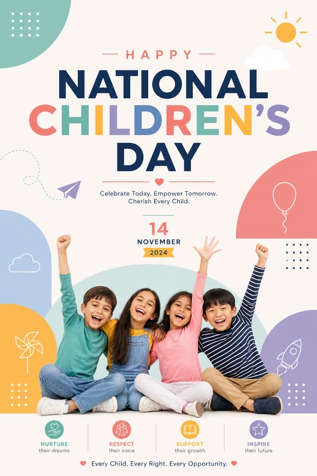 National Children's Day Poster — modern style poster