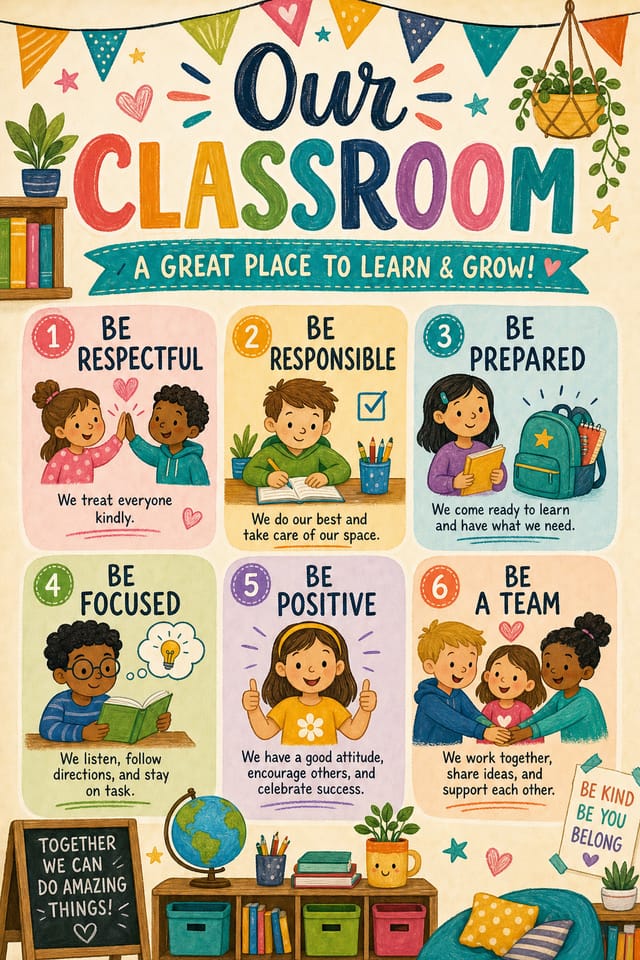 Classroom Poster — illustration style poster
