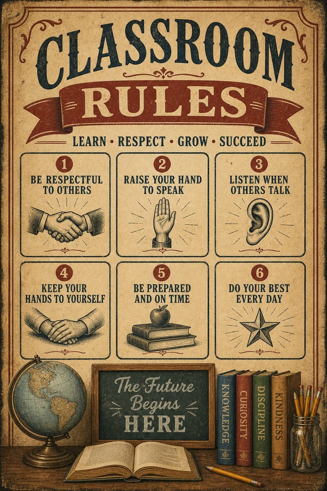 Classroom Poster — vintage style poster