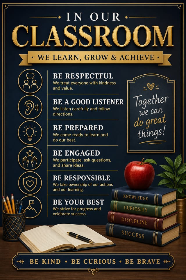 Classroom Poster — elegant style poster