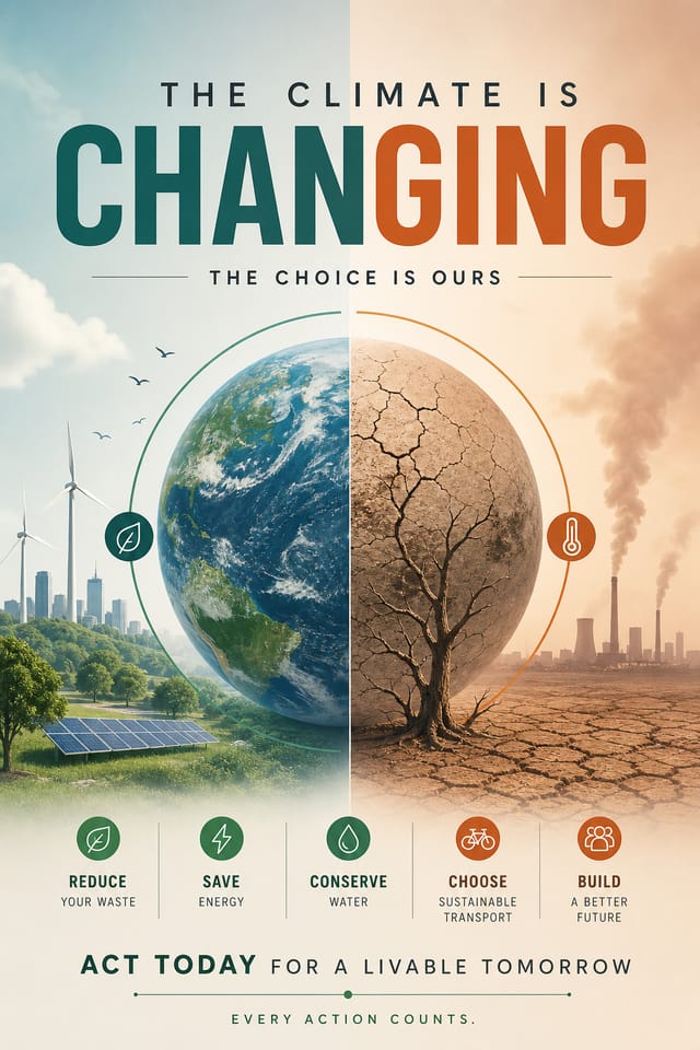 Climate Change Poster — modern style poster
