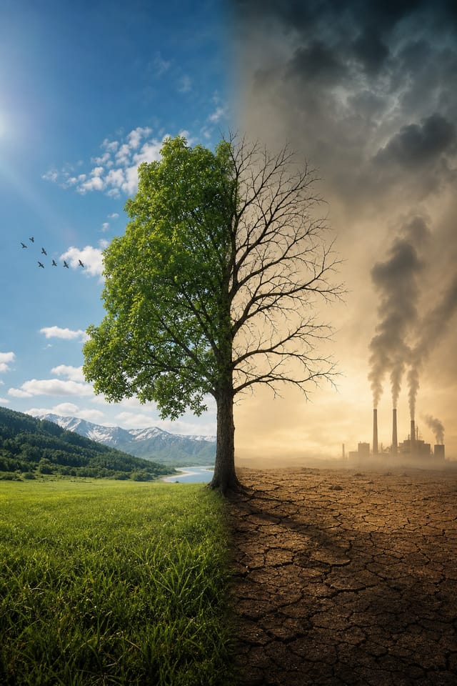 Climate Change Poster — photo-realistic style poster