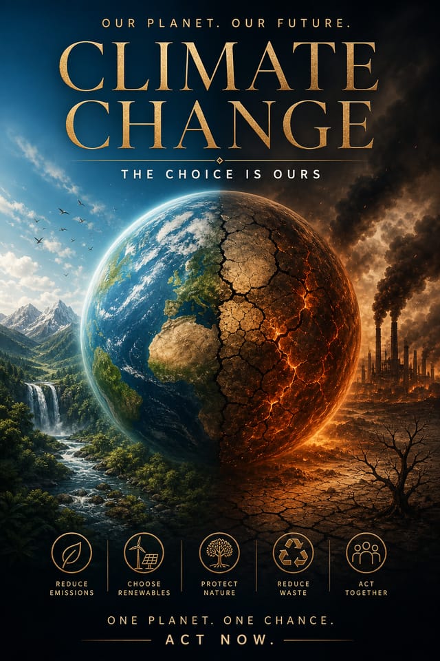 Climate Change Poster — elegant style poster