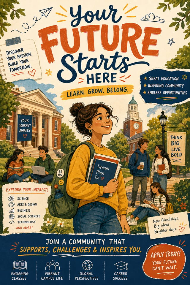 College Poster — illustration style poster
