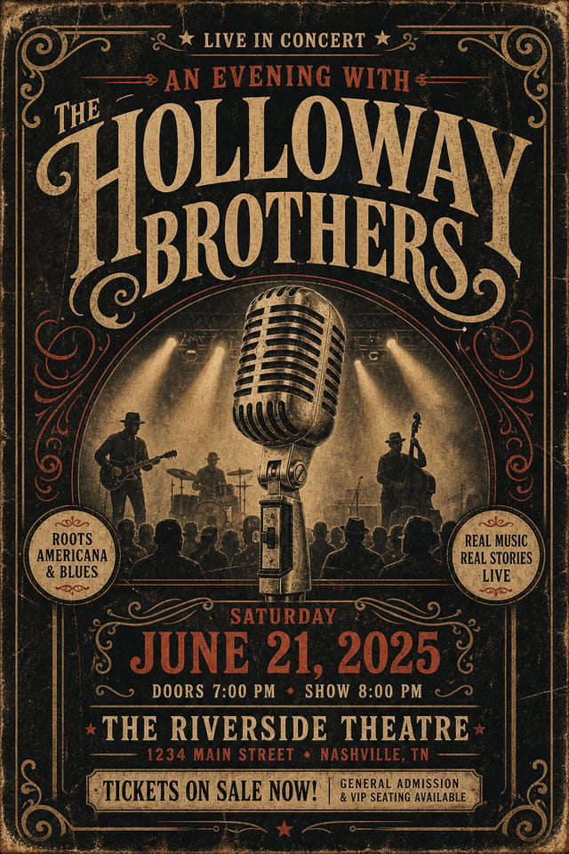 Concert Poster — vintage style poster