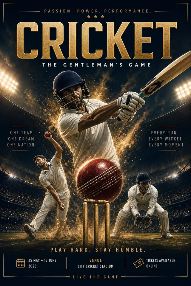 Cricket Poster — elegant style poster