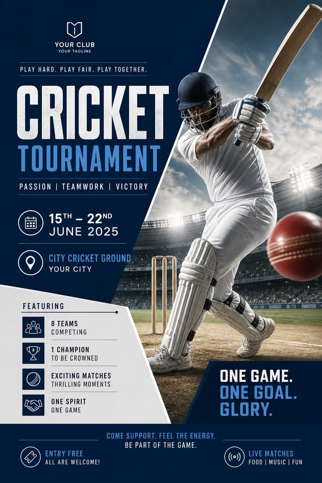 Cricket Poster — corporate style poster