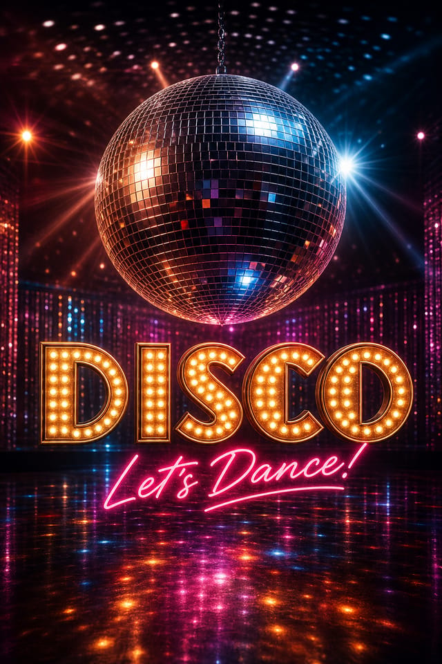 Disco Poster — photo-realistic style poster