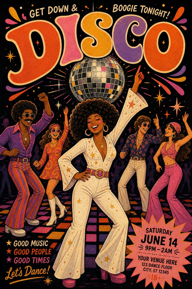 Disco Poster — illustration style poster