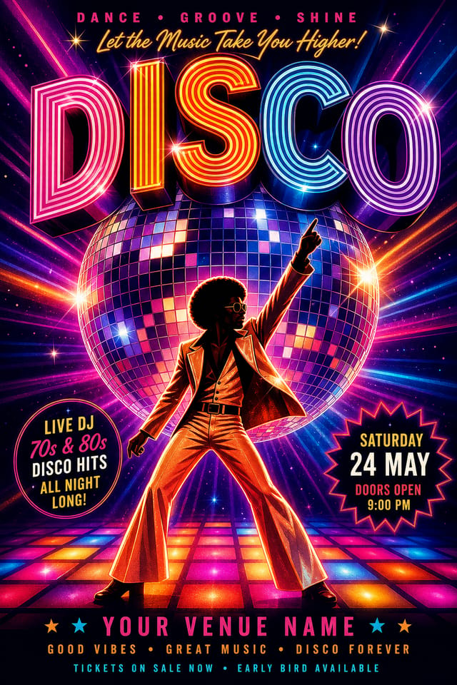 Disco Poster — vibrant style poster