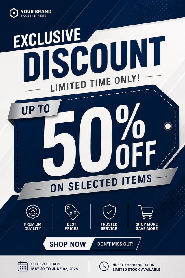 Discount Poster — corporate style poster