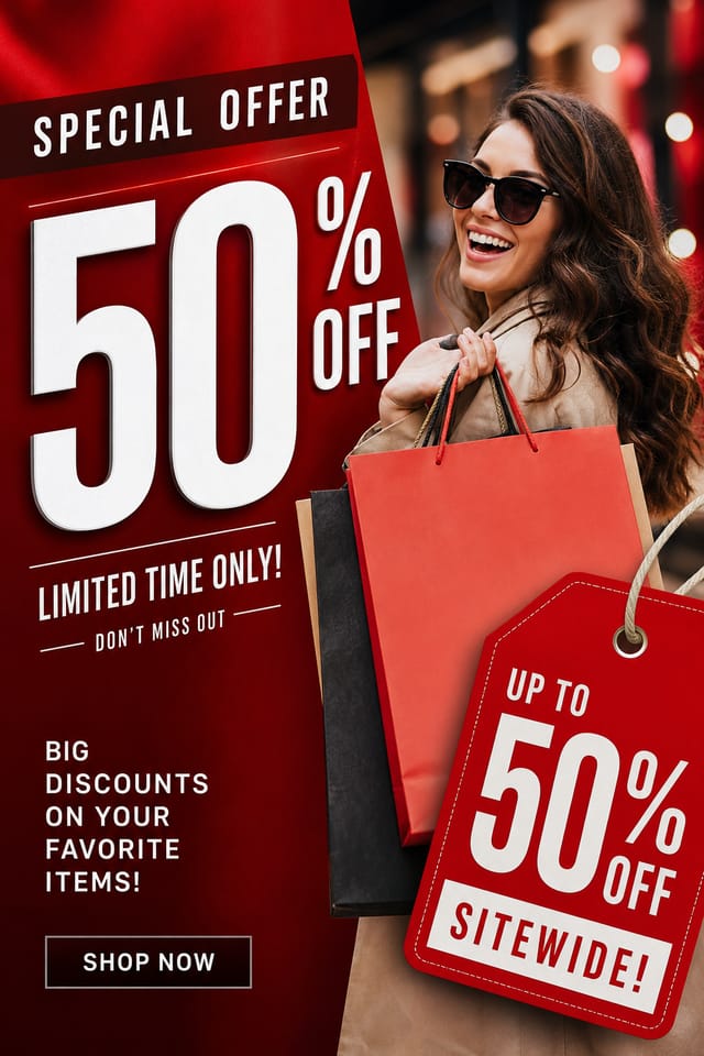 Discount Poster — photo-realistic style poster