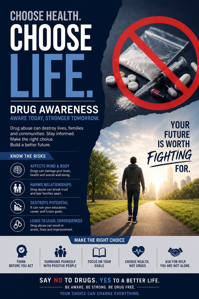 Drug Awareness Poster — corporate style poster