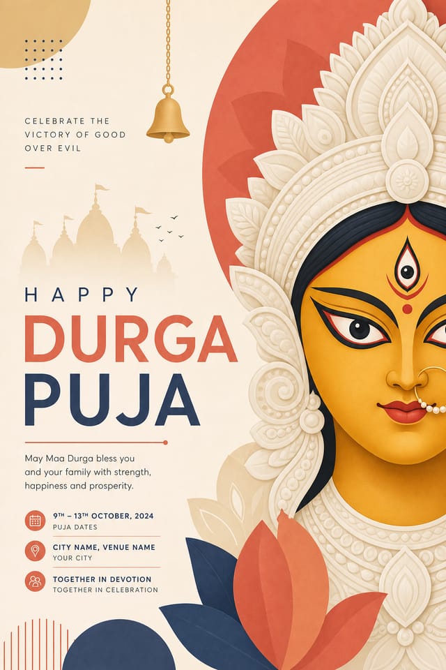 Durga Puja Poster — modern style poster