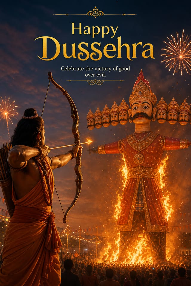 Dussehra Poster — photo-realistic style poster