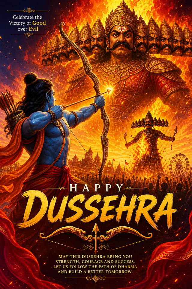 Dussehra Poster — vibrant style poster
