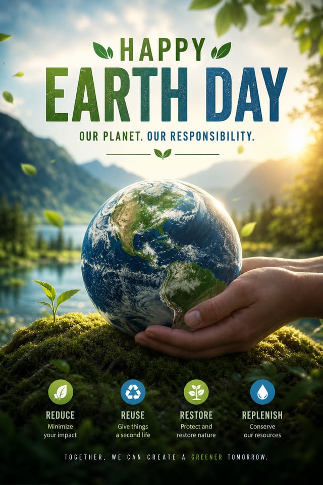 Earth Day Poster — photo-realistic style poster