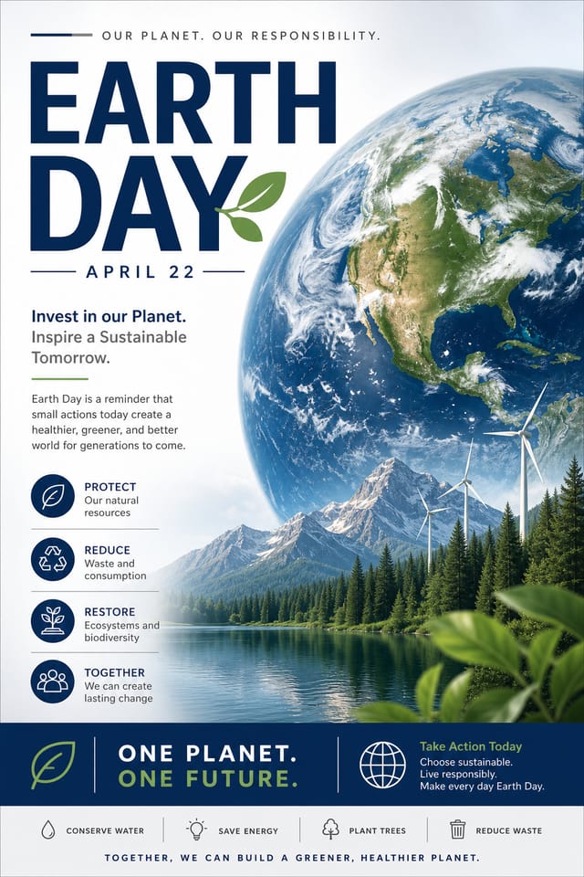 Earth Day Poster — corporate style poster
