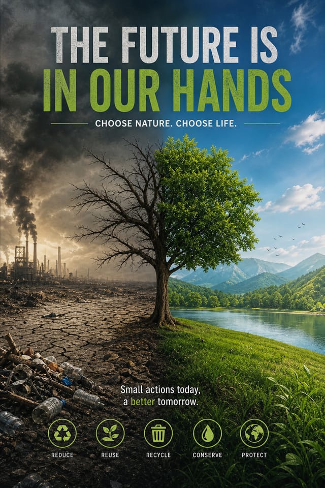 Ecological Poster — photo-realistic style poster