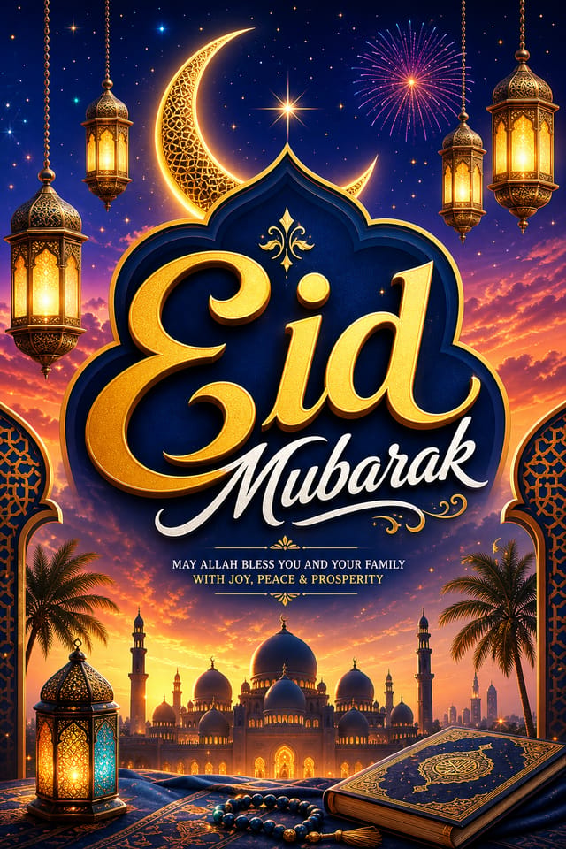 Eid Mubarak Poster — vibrant style poster