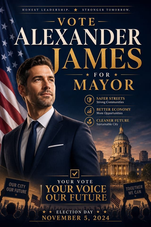 Póster electoral — elegant style poster