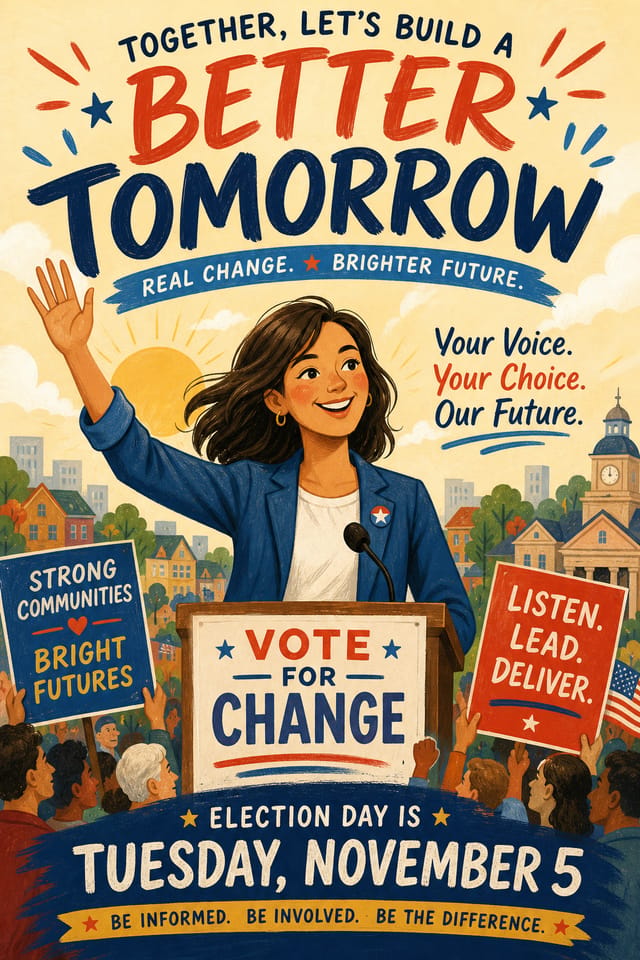 Póster electoral — illustration style poster