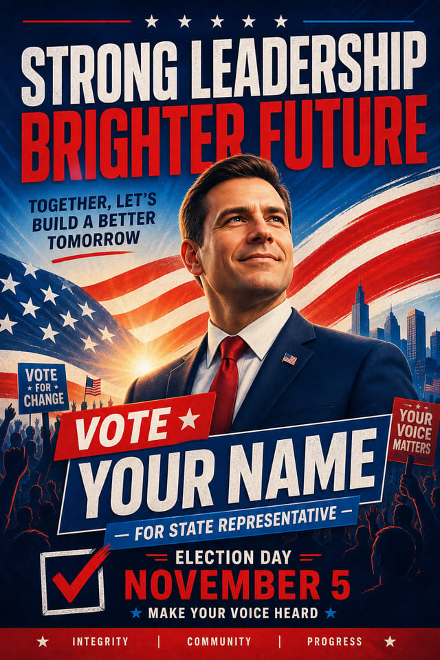 Póster electoral — vibrant style poster