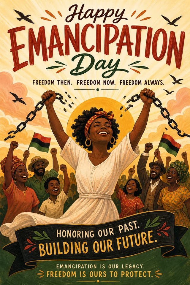 Emancipation Day Poster — illustration style poster
