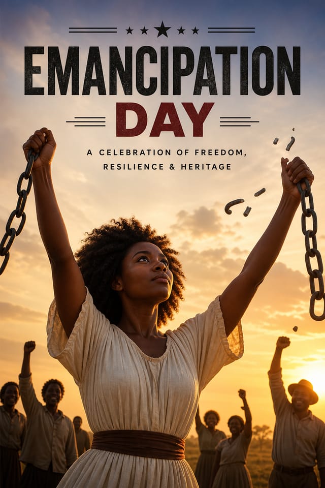 Emancipation Day Poster — photo-realistic style poster
