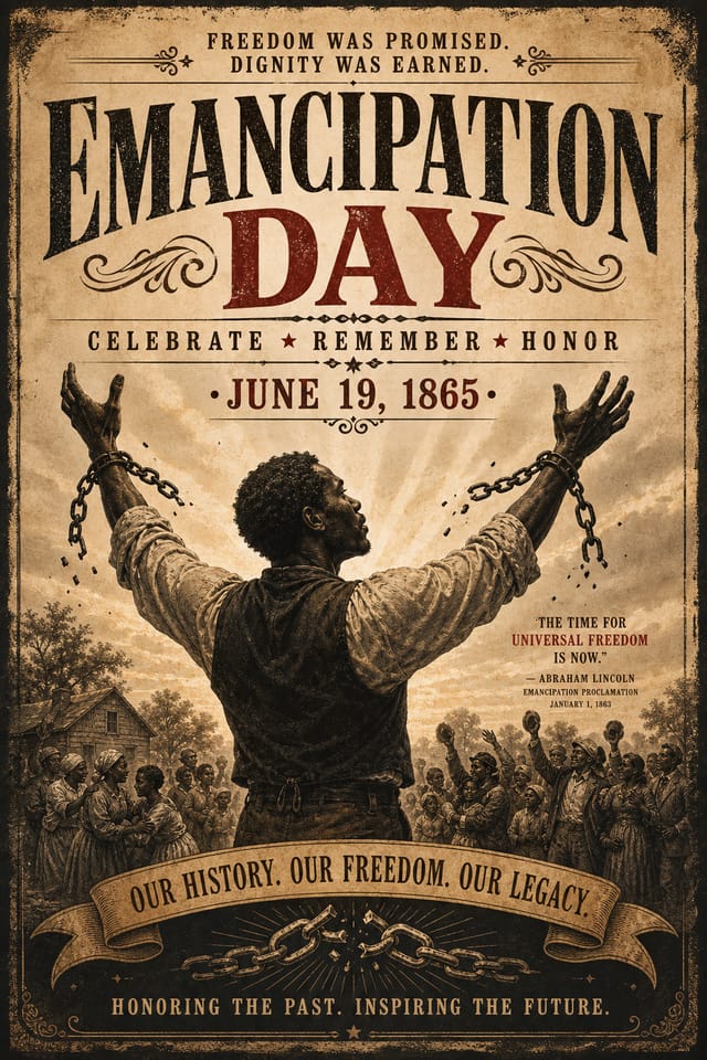Emancipation Day Poster — vintage style poster