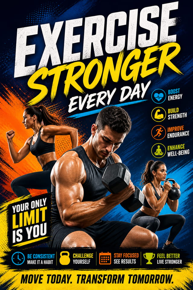 Exercise Poster — vibrant style poster