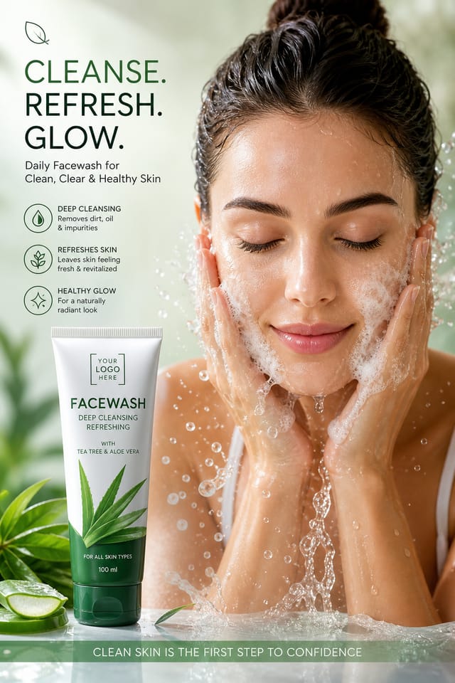 Facewash Poster — photo-realistic style poster