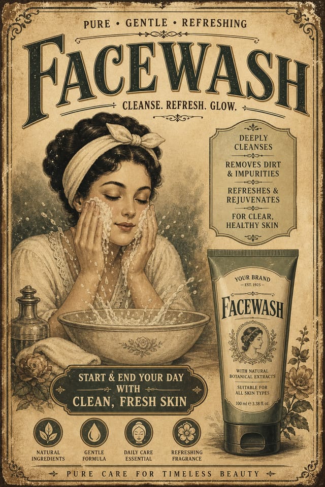 Facewash Poster — vintage style poster