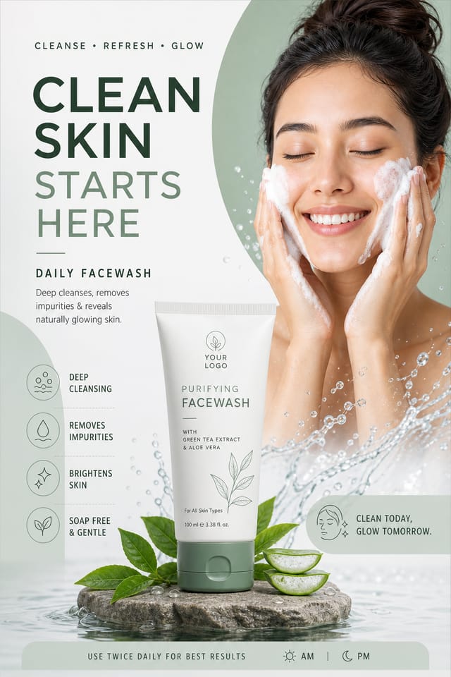 Facewash Poster — modern style poster