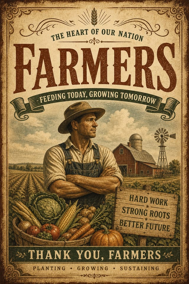 Farmers Poster — vintage style poster
