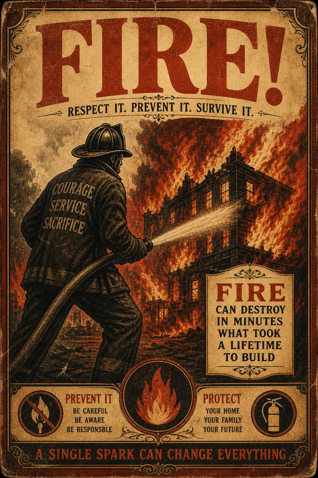 Fire Poster — vintage style poster