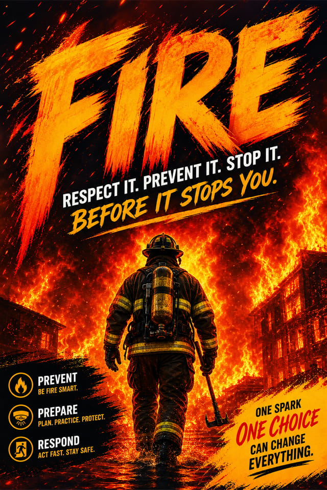 Fire Poster — vibrant style poster