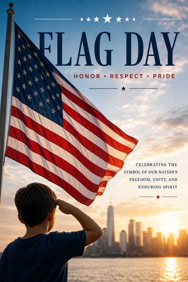 Flag Day Poster — photo-realistic style poster