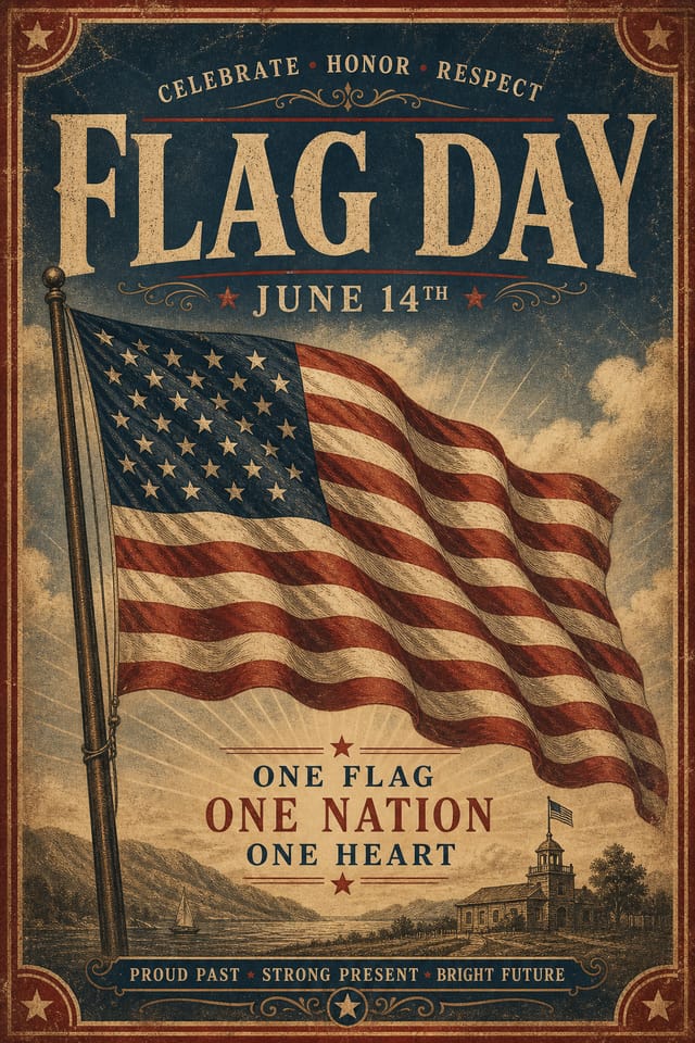 Flag Day Poster — vintage style poster