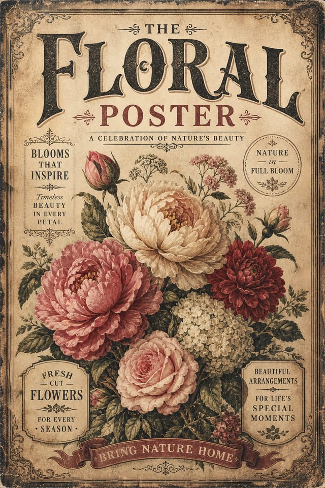 Floral Poster — vintage style poster