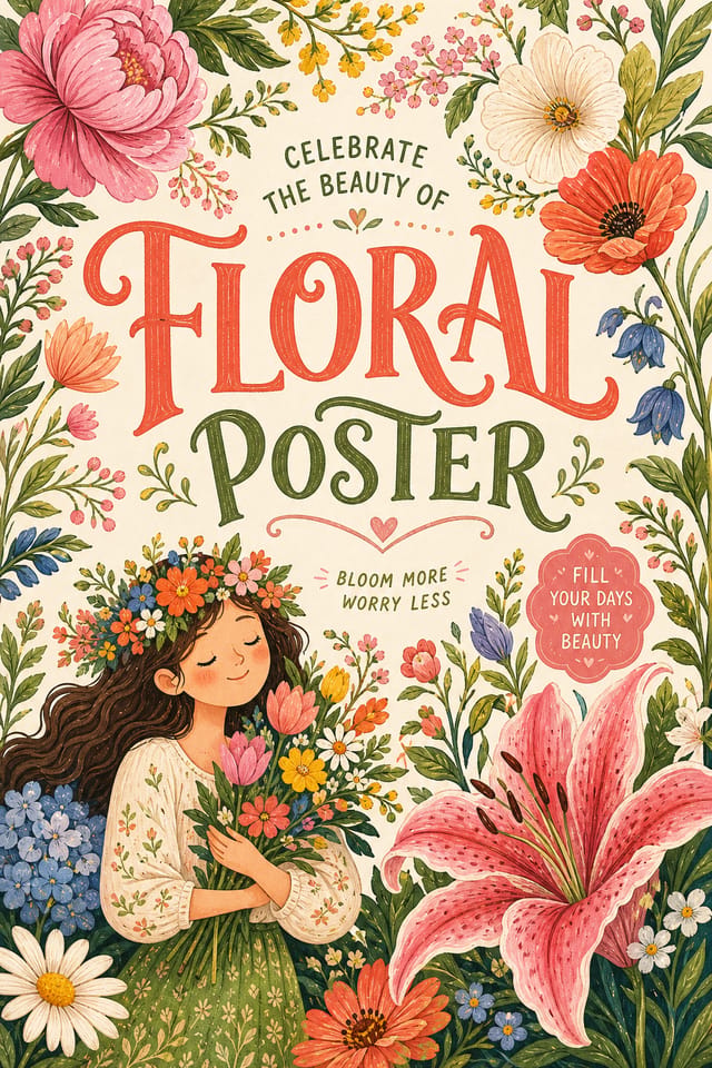 Floral Poster — illustration style poster