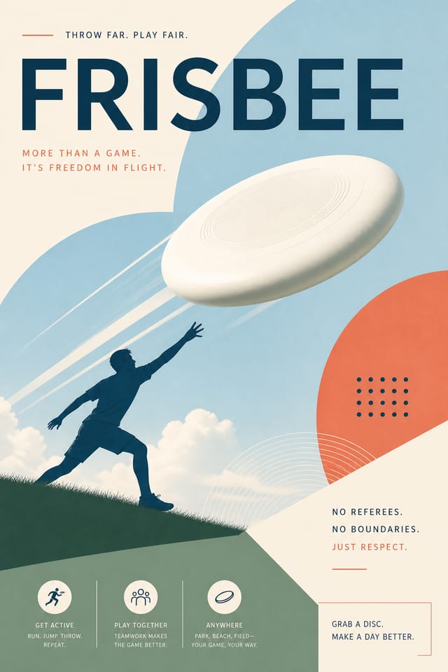 Frisbee Poster — modern style poster