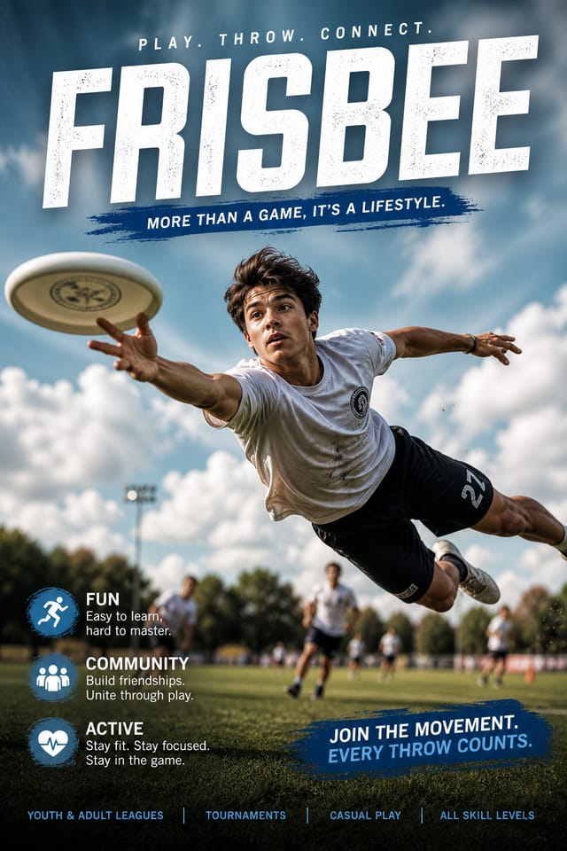 Frisbee Poster — photo-realistic style poster