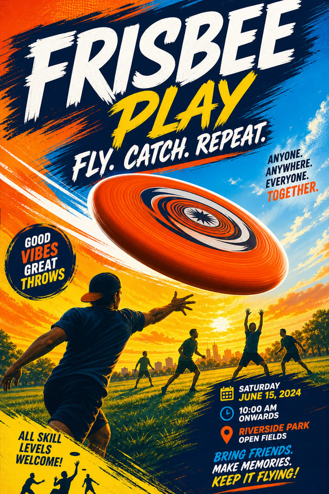 Frisbee Poster — vibrant style poster