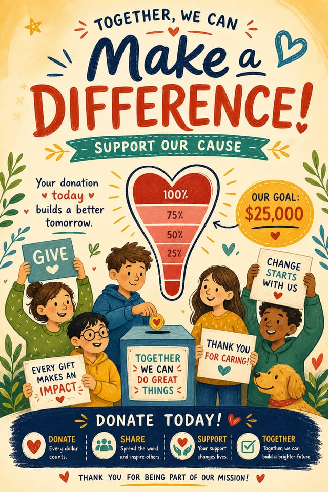 Fundraising Poster — illustration style poster